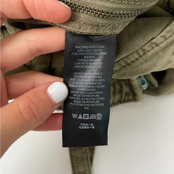 Free People Go West Utility Jumpsuit Moss green size large coverall cargo army L - Picture 14 of 15